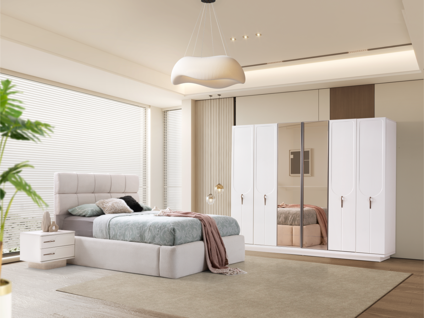  Asya %100 MDF Yatak Odası Takımı + Baza Hediye