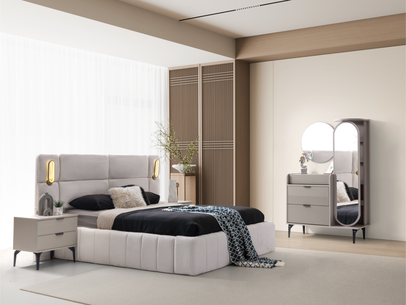 İmparator %100 MDF Modüler Yatak Odası + Baza Hediye