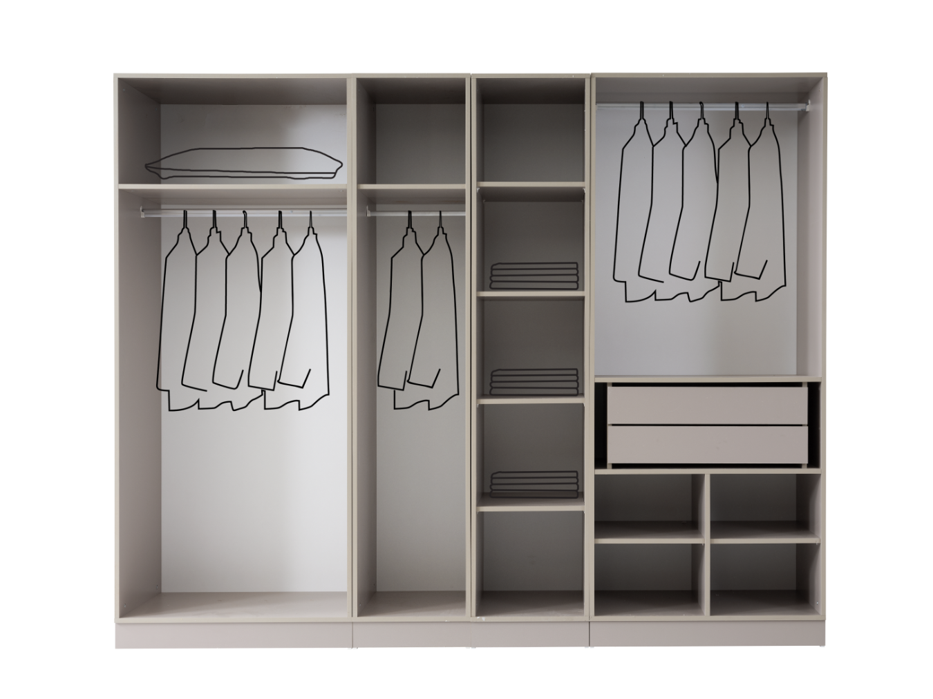İmparator %100 MDF Modüler 6 Kapaklı Dolap