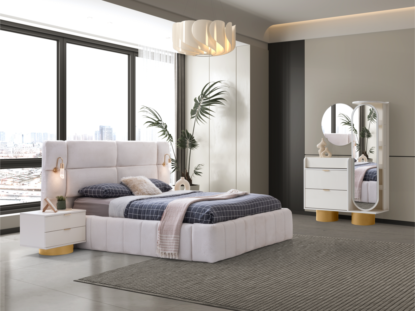 Odessa %100 MDF Modüler Yatak Odası + Baza Hediye