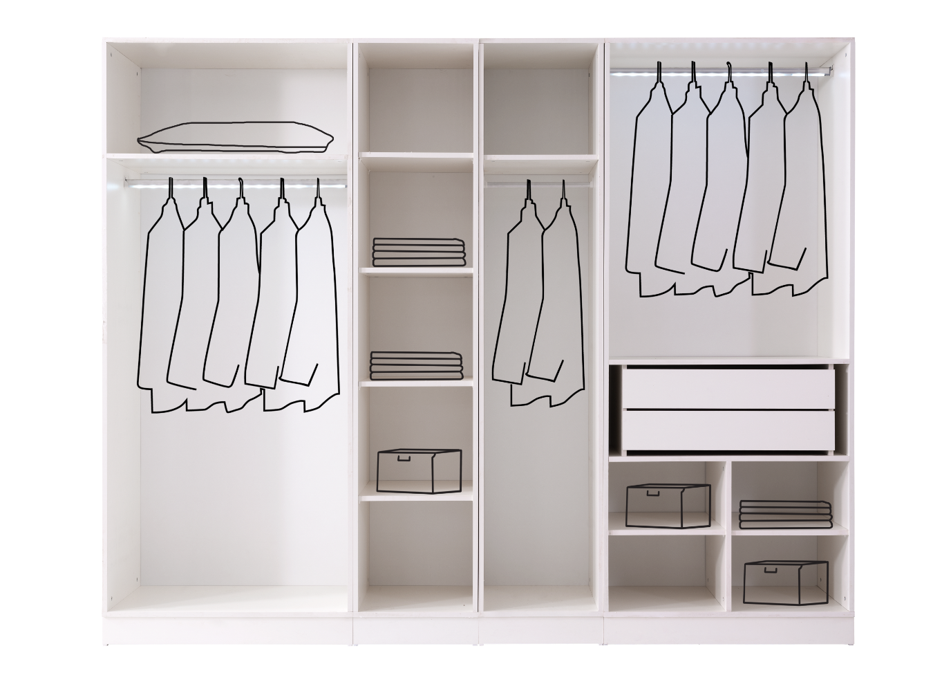 Odessa %100 MDF Modüler 6 Kapaklı Dolap