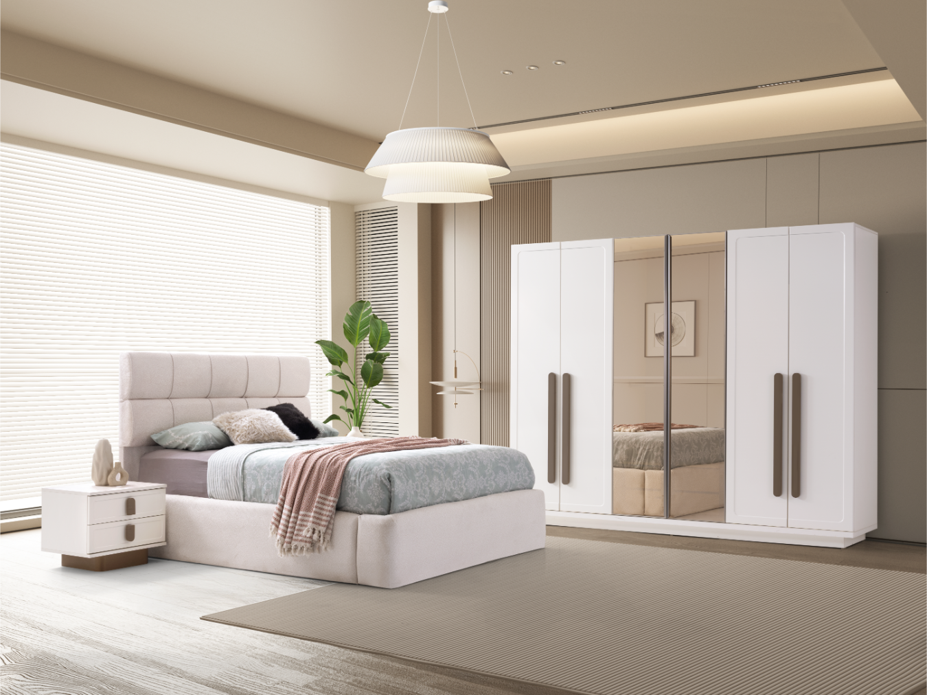 Himalaya %100 MDF Yatak Odası Takımı + Baza Hediye