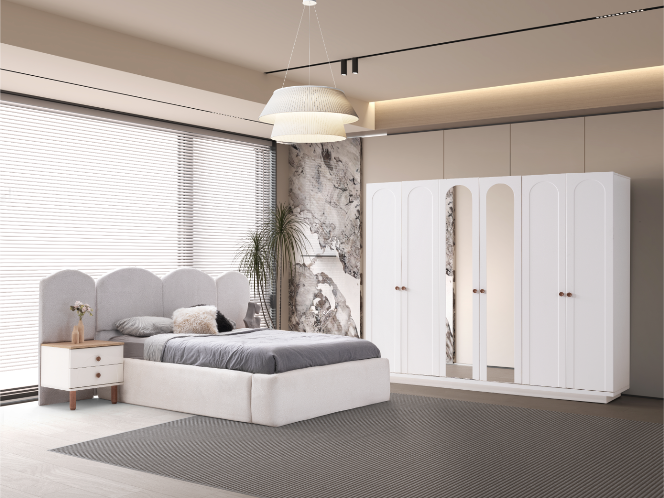 Soprano %100 MDF Yatak Odası Takımı + Baza Hediye - V Mobilya