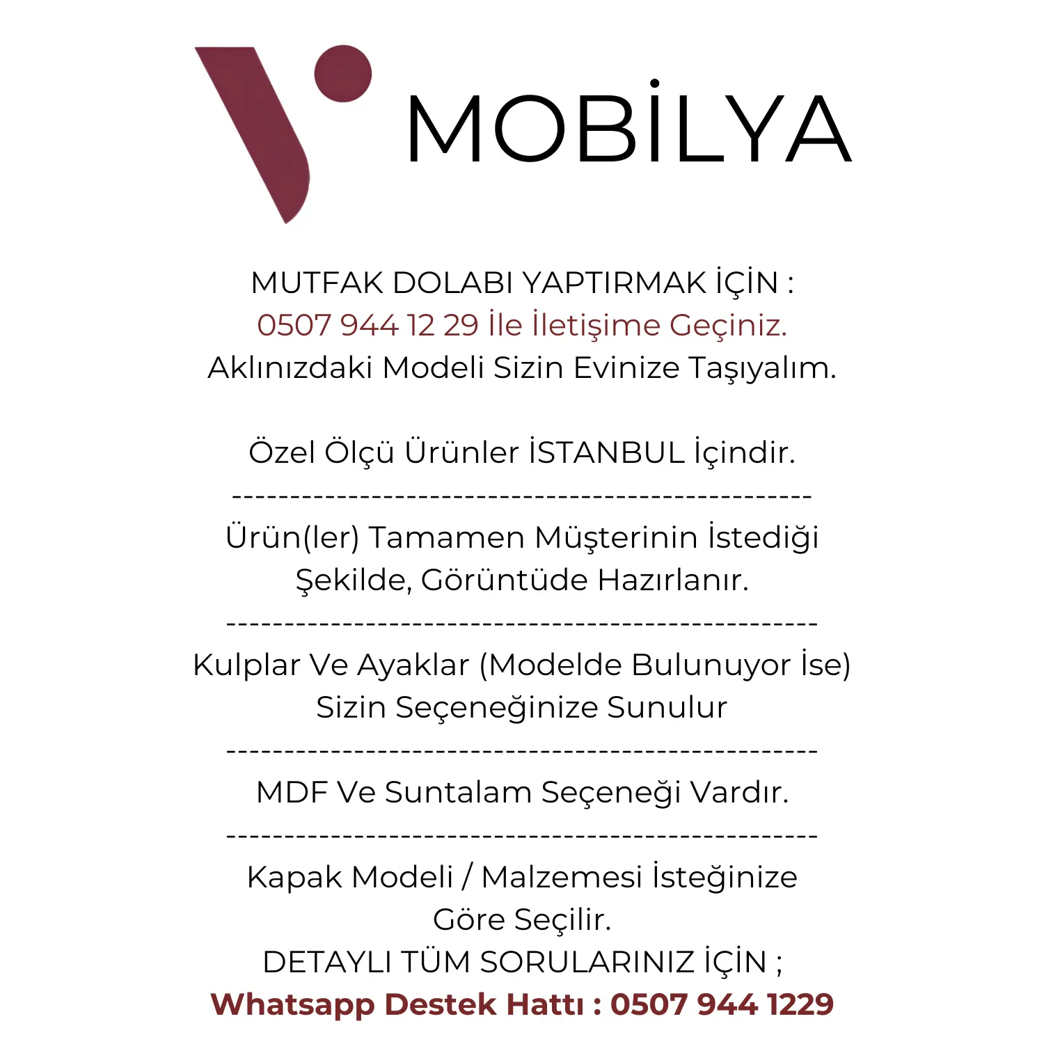 Mutfak Dolabı Yaptırma - Özel Ölçü Özel Tasarım 