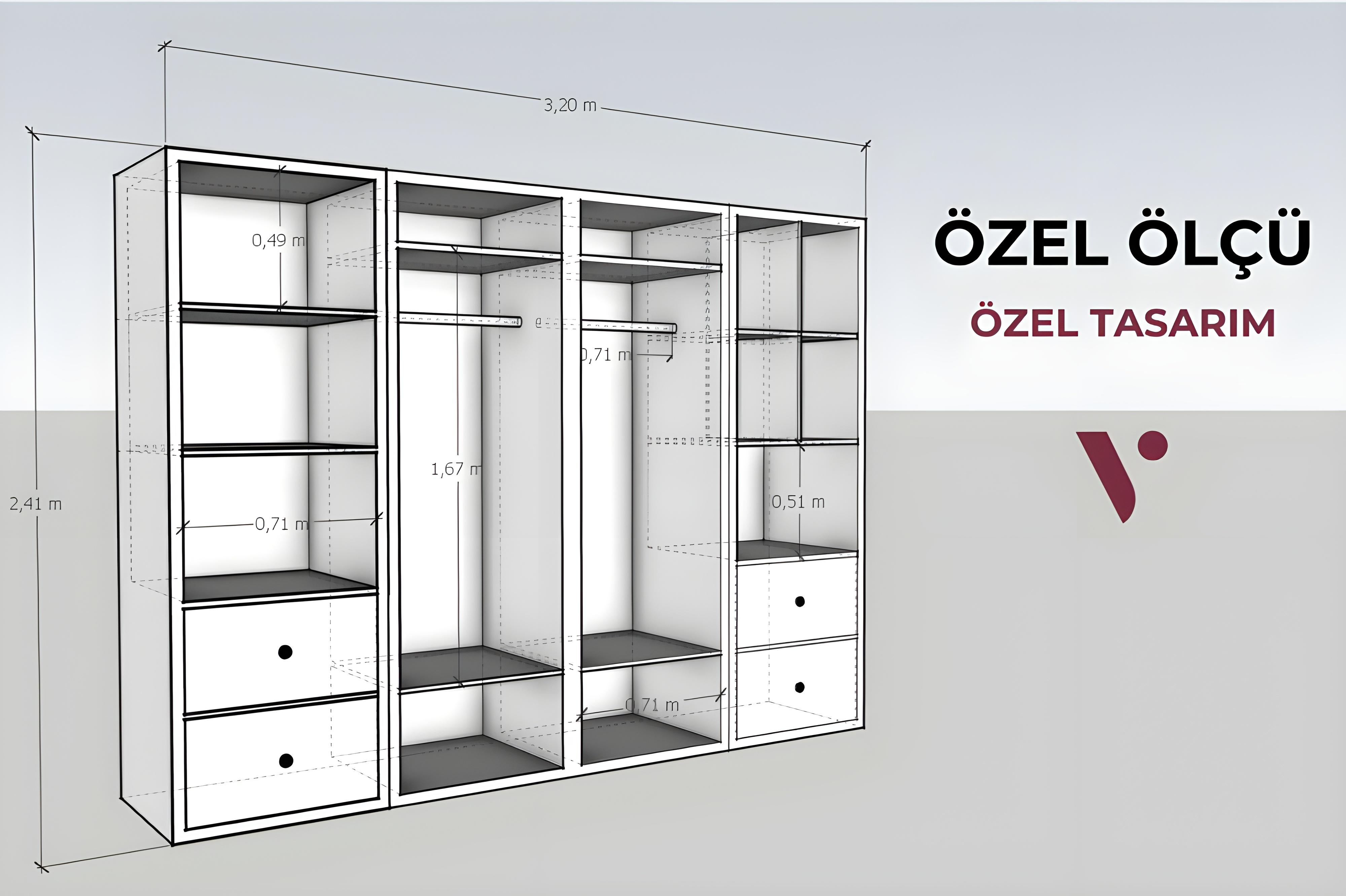 Özel / Ölçü / Tasarım / Malzeme Dolap