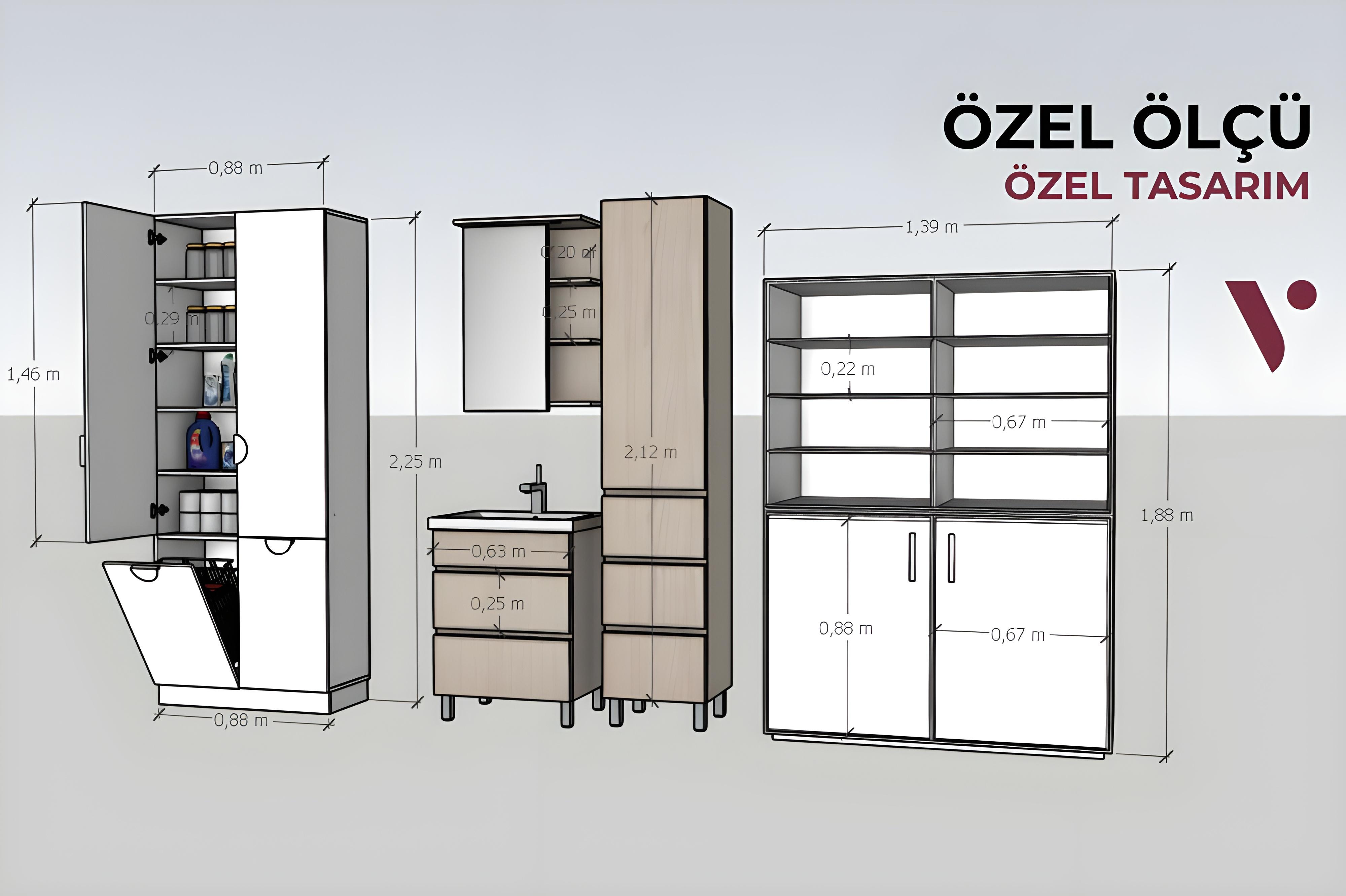 Özel Ölçü Banyo Dolapları 