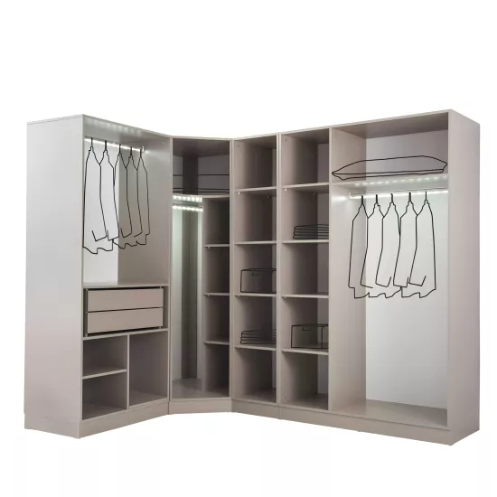 Karizma %100 MDF Köşe Dolap