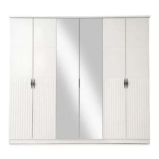 Damla %100 MDF 6 Kapılı Dolap